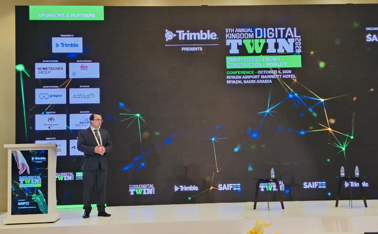 Keynote speech on stage at the 5th Annual Kingdom Digital Twin Summit 2026
